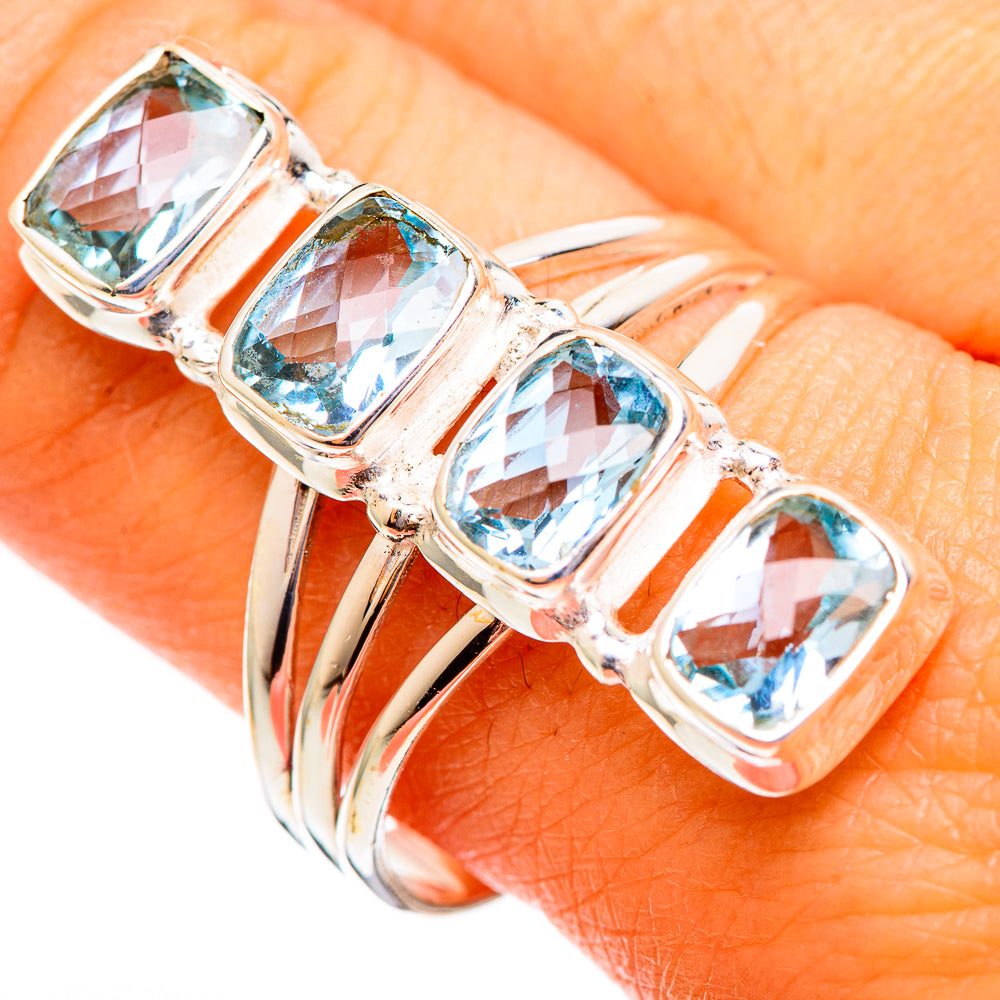 Blue Topaz Rings handcrafted by Ana Silver Co - RING110654