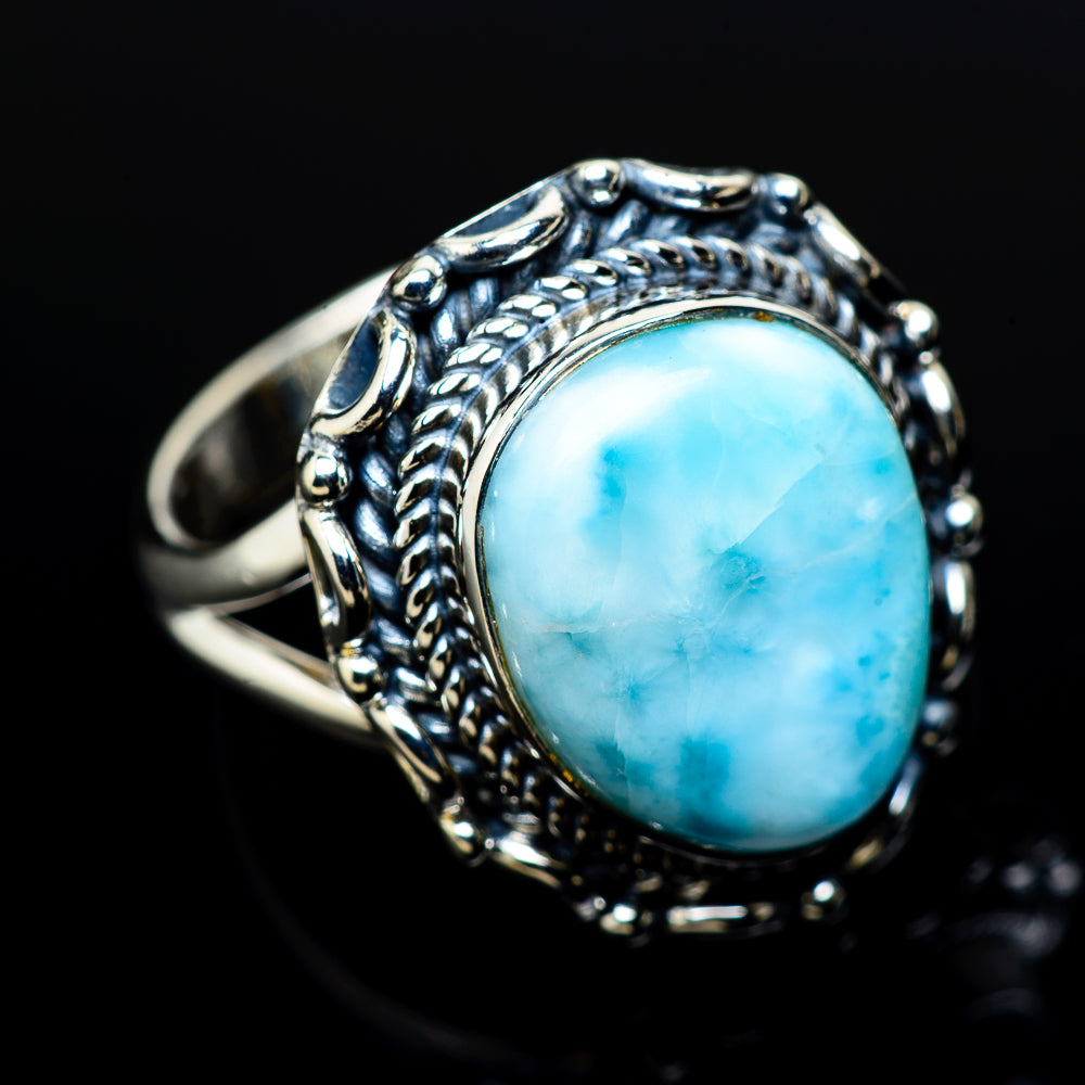Larimar Rings handcrafted by Ana Silver Co - RING11066