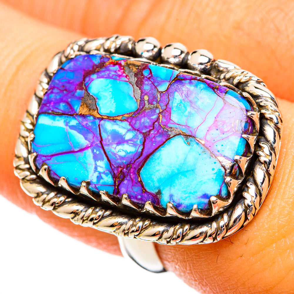 Spiny Oyster Turquoise Rings handcrafted by Ana Silver Co - RING110681