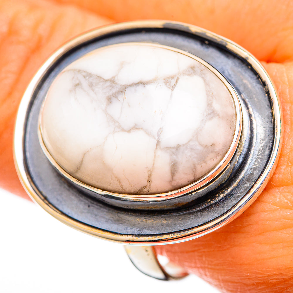 Howlite Rings handcrafted by Ana Silver Co - RING110691