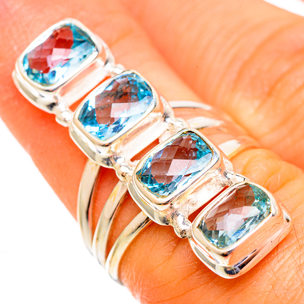 Blue Topaz Rings handcrafted by Ana Silver Co - RING110697