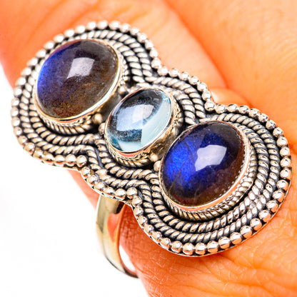 Labradorite Rings handcrafted by Ana Silver Co - RING110701