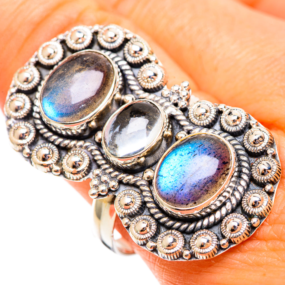 Labradorite Rings handcrafted by Ana Silver Co - RING110703