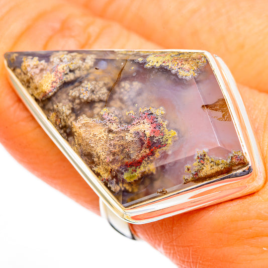 Plume Agate Rings handcrafted by Ana Silver Co - RING110714