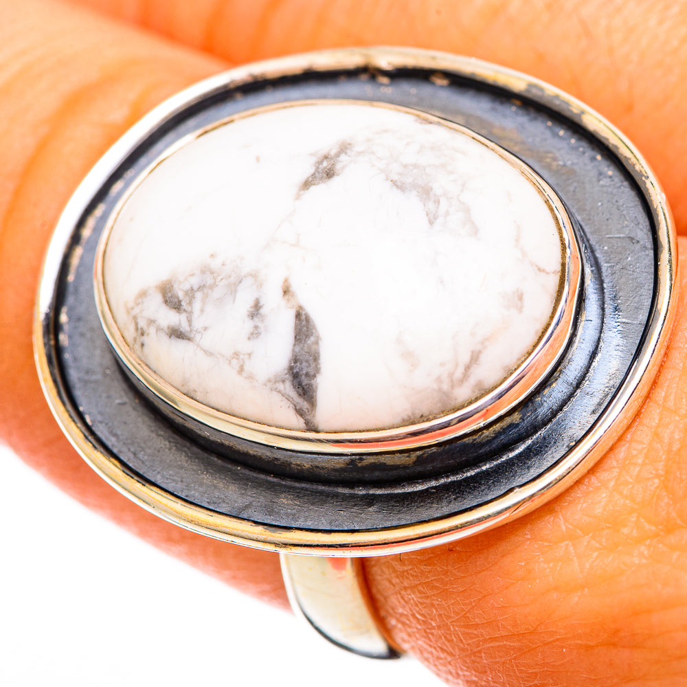 Howlite Rings handcrafted by Ana Silver Co - RING110738