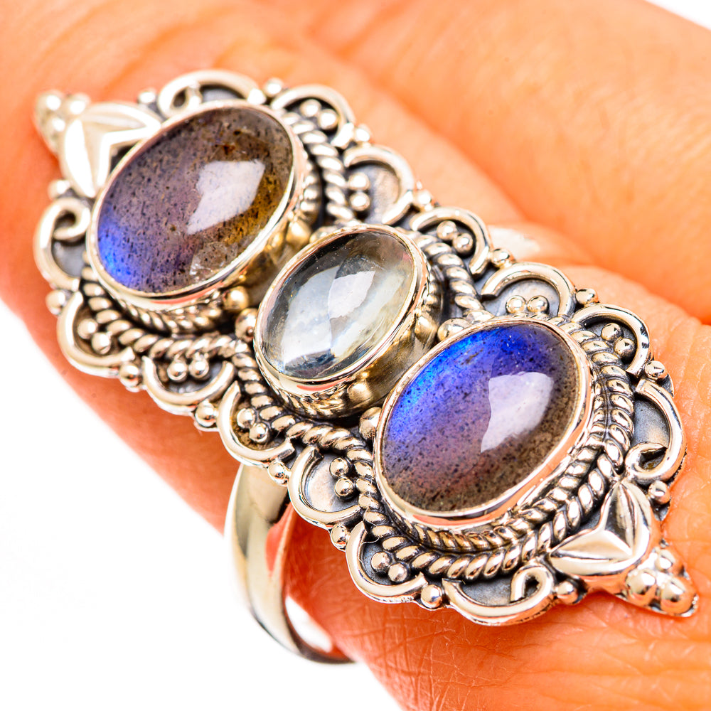 Labradorite Rings handcrafted by Ana Silver Co - RING110743