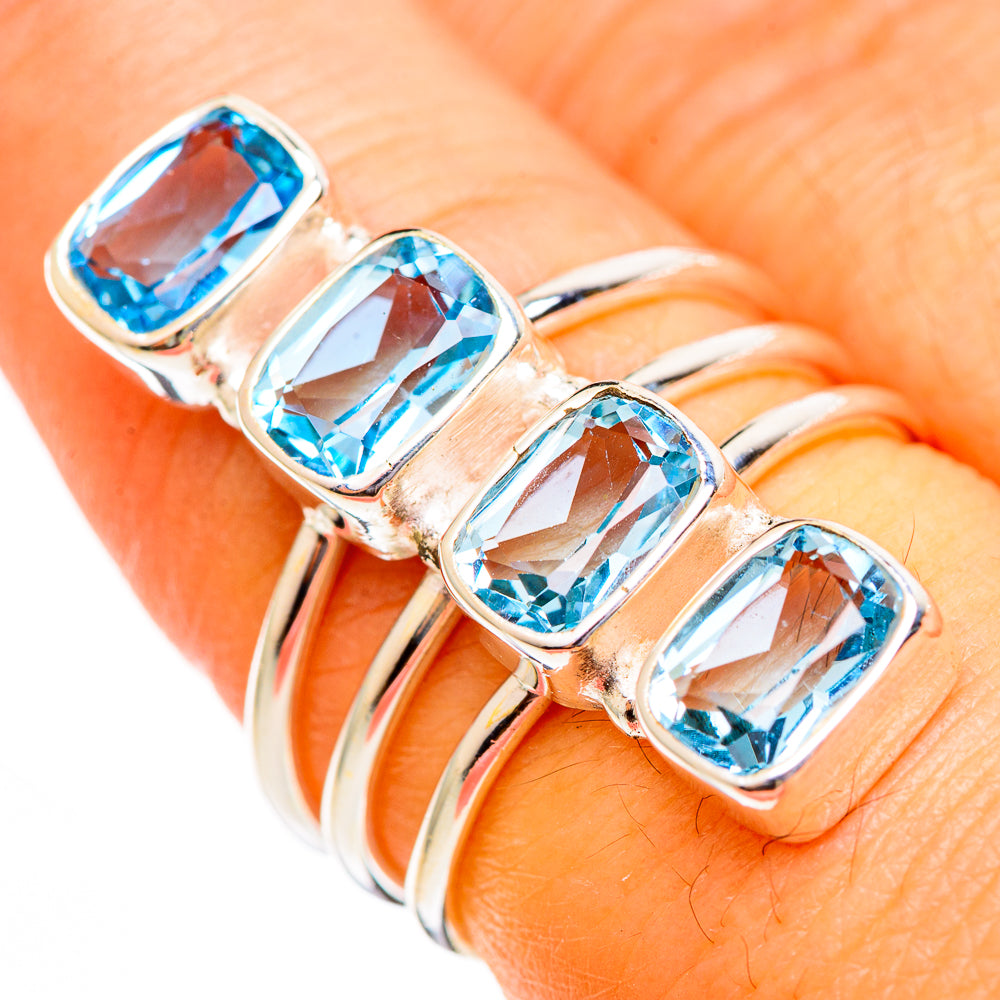 Blue Topaz Rings handcrafted by Ana Silver Co - RING110744