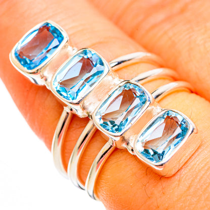 Blue Topaz Rings handcrafted by Ana Silver Co - RING110744