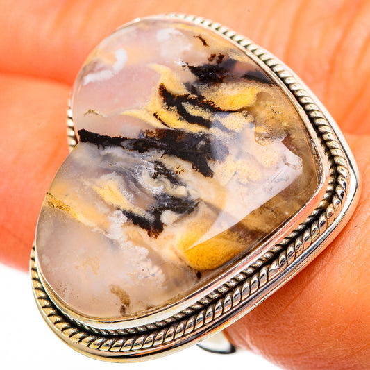 Plume Agate Rings handcrafted by Ana Silver Co - RING110747