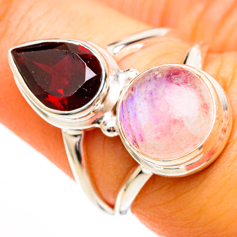 Pink Moonstone Rings handcrafted by Ana Silver Co - RING110778
