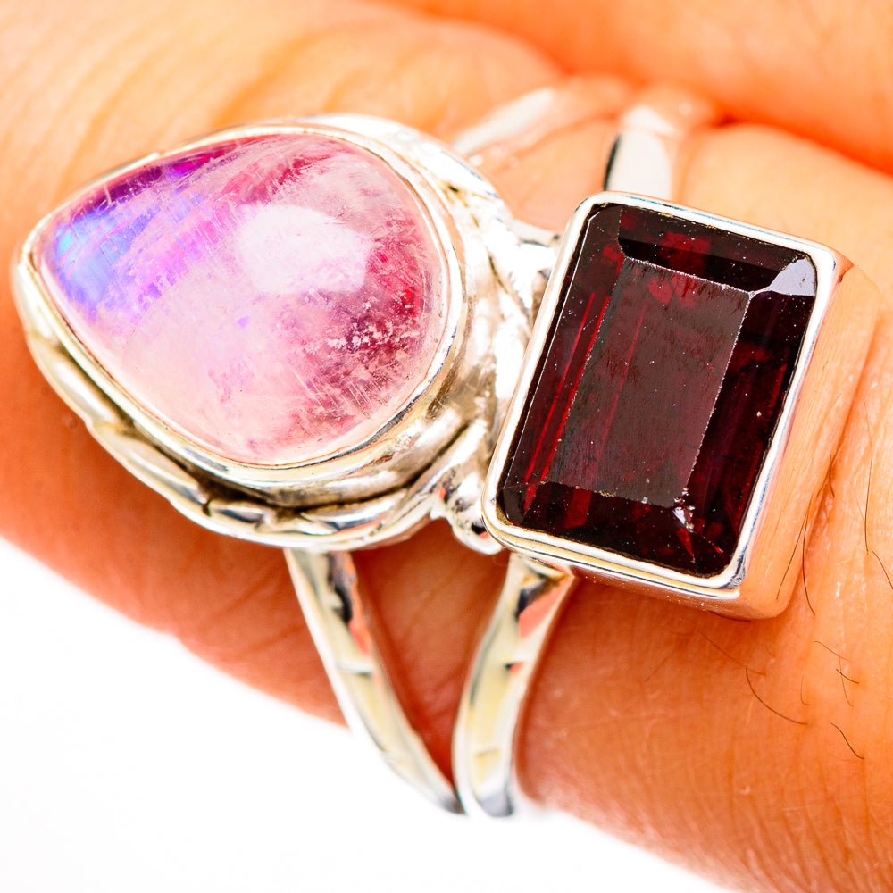 Pink Moonstone Rings handcrafted by Ana Silver Co - RING110781