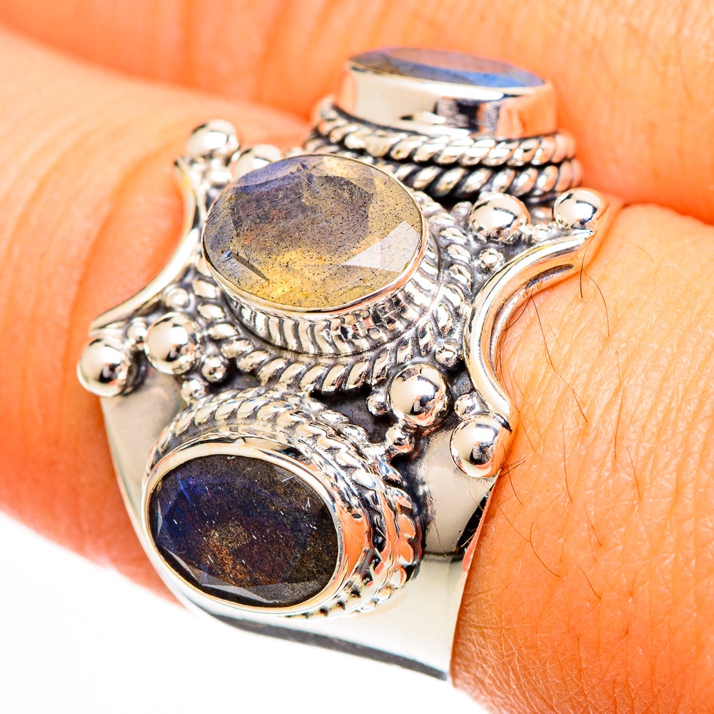 Labradorite Rings handcrafted by Ana Silver Co - RING110783