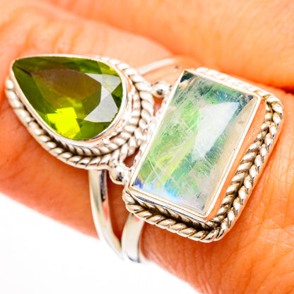 Green Moonstone Rings handcrafted by Ana Silver Co - RING110786