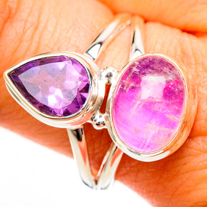 Pink Moonstone Rings handcrafted by Ana Silver Co - RING110809