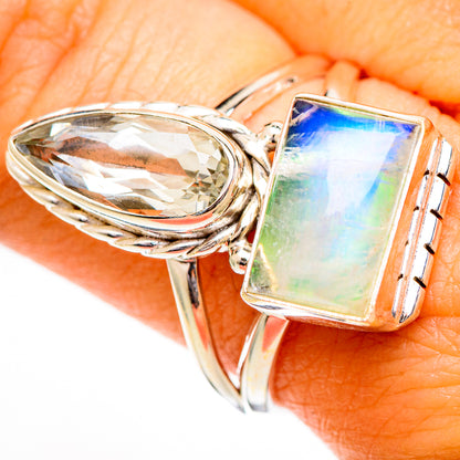 Green Moonstone Rings handcrafted by Ana Silver Co - RING110814