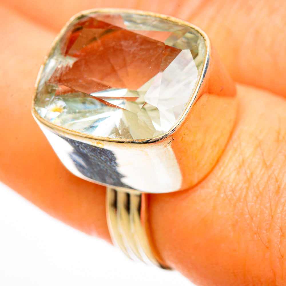 Green Amethyst Rings handcrafted by Ana Silver Co - RING110816