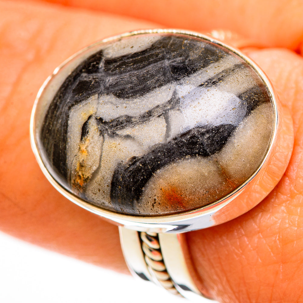 Zebra Jasper Rings handcrafted by Ana Silver Co - RING110825
