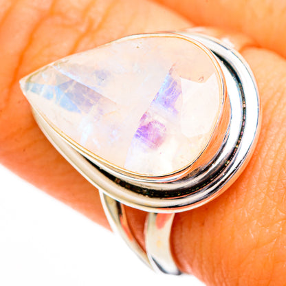 Rainbow Moonstone Rings handcrafted by Ana Silver Co - RING110829