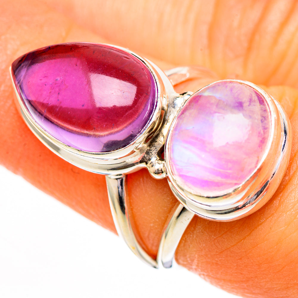 Pink Moonstone Rings handcrafted by Ana Silver Co - RING110831