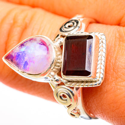 Pink Moonstone Rings handcrafted by Ana Silver Co - RING110834