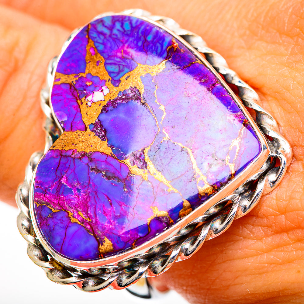 Purple Copper Composite Turquoise Rings handcrafted by Ana Silver Co - RING110851