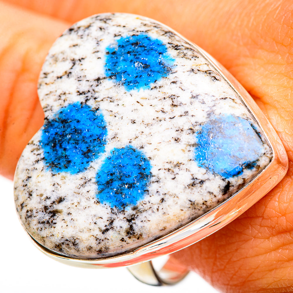 K2 Blue Azurite Rings handcrafted by Ana Silver Co - RING110867