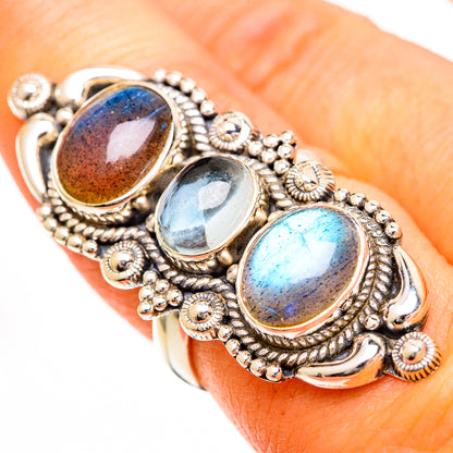 Labradorite Rings handcrafted by Ana Silver Co - RING110872