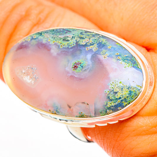Green Moss Agate Rings handcrafted by Ana Silver Co - RING110880