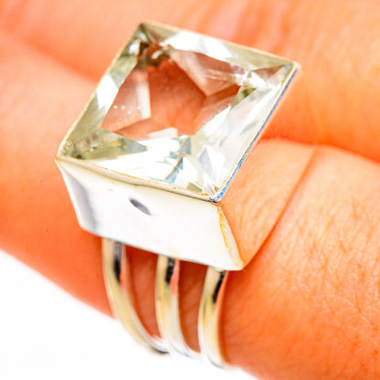 Green Amethyst Rings handcrafted by Ana Silver Co - RING110922
