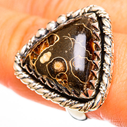 Turritella Agate Rings handcrafted by Ana Silver Co - RING110932