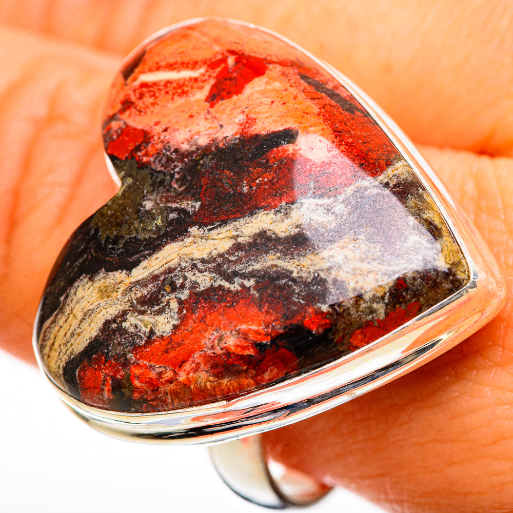 Indonesian Plume Agate Rings handcrafted by Ana Silver Co - RING110933