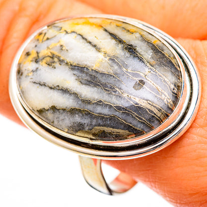 Pyrite Agate Rings handcrafted by Ana Silver Co - RING110934