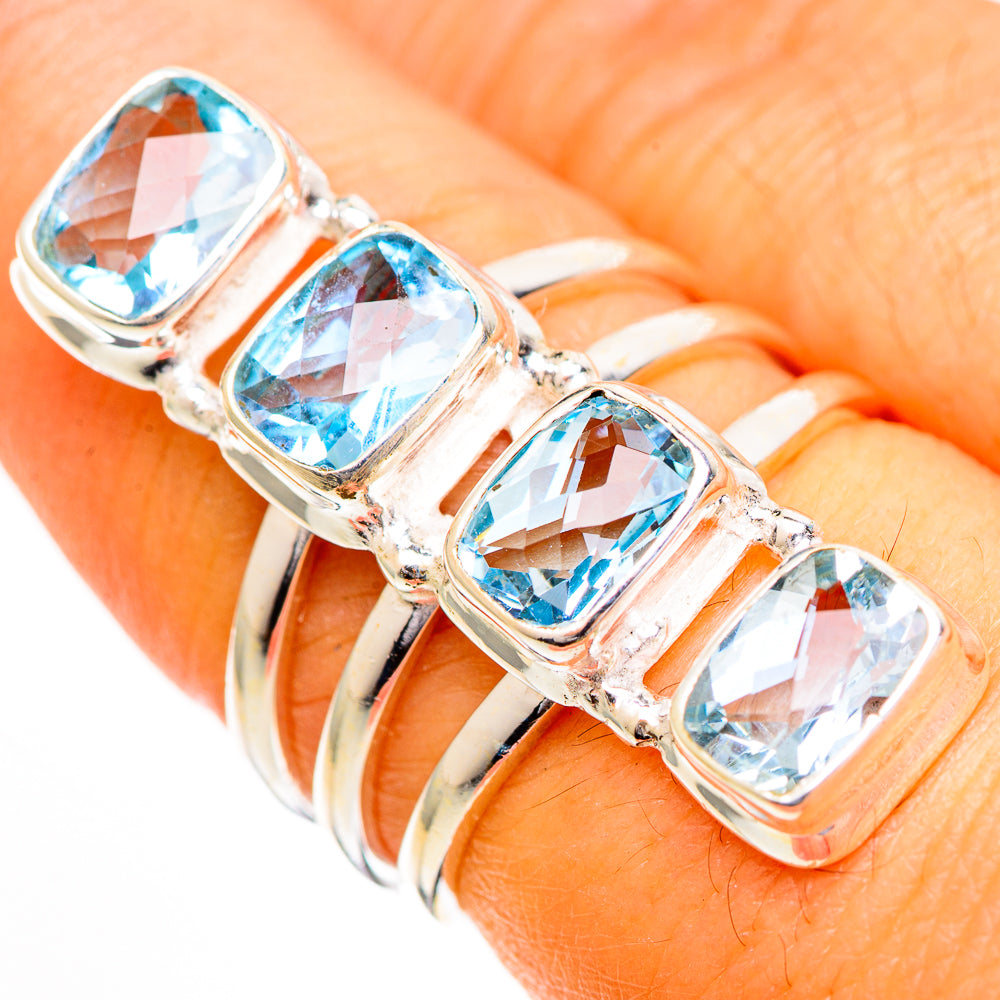 Blue Topaz Rings handcrafted by Ana Silver Co - RING110963