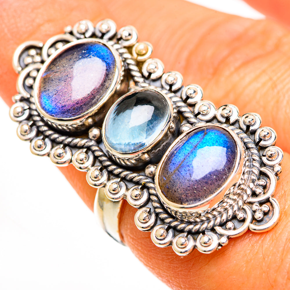 Labradorite Rings handcrafted by Ana Silver Co - RING110964