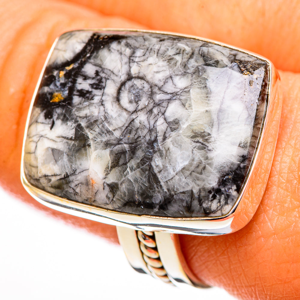 Moroccan Goniatite Fossil Rings handcrafted by Ana Silver Co - RING110999