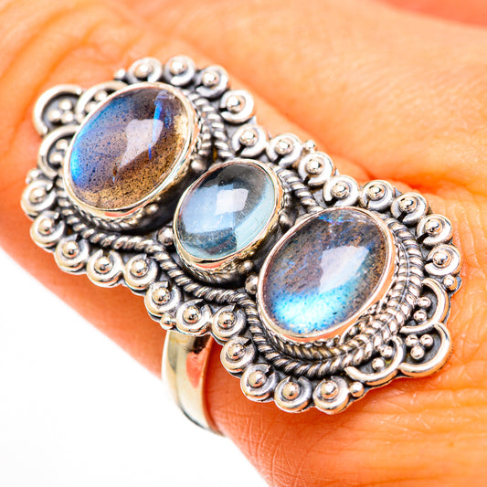 Labradorite Rings handcrafted by Ana Silver Co - RING111013