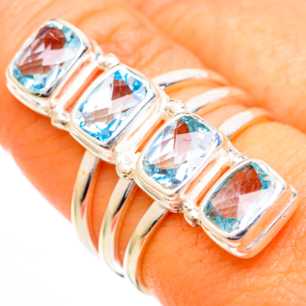 Blue Topaz Rings handcrafted by Ana Silver Co - RING111019