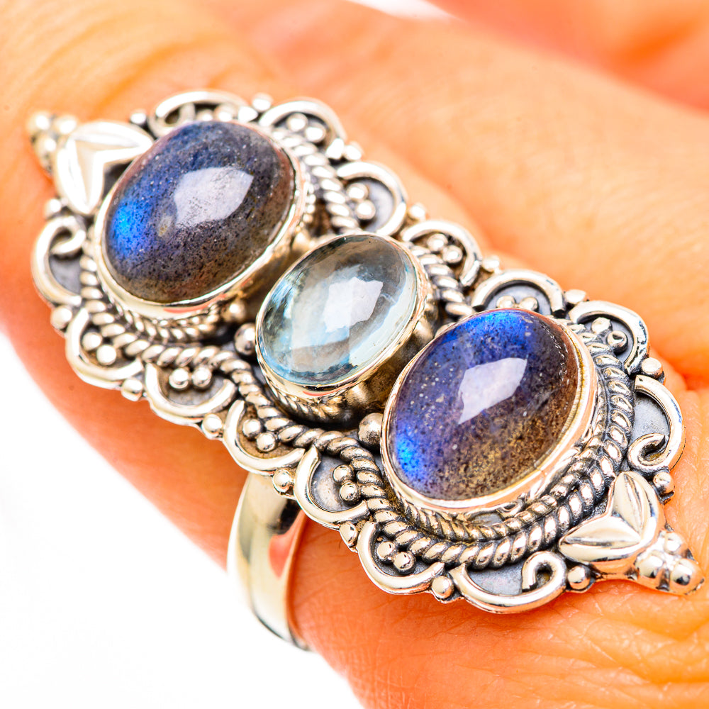 Labradorite Rings handcrafted by Ana Silver Co - RING111021