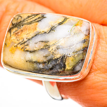 Pyrite Agate Rings handcrafted by Ana Silver Co - RING111031