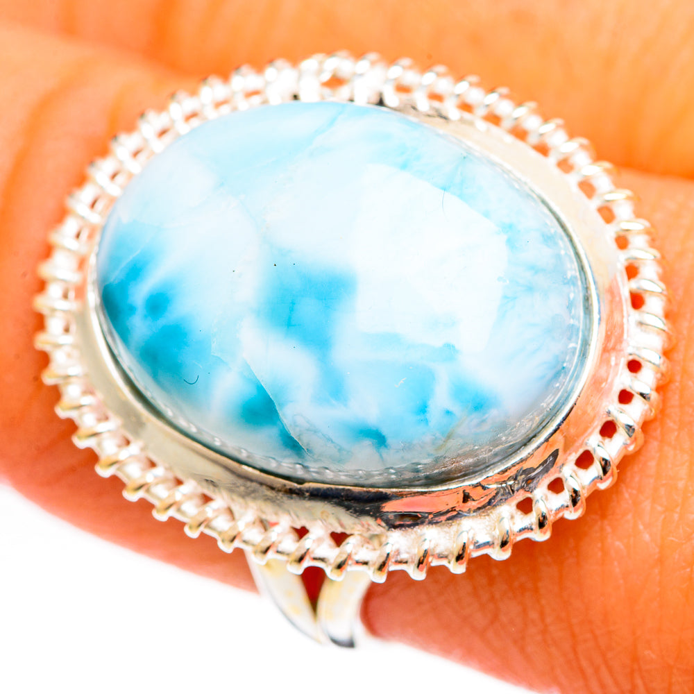 Larimar Rings handcrafted by Ana Silver Co - RING111052
