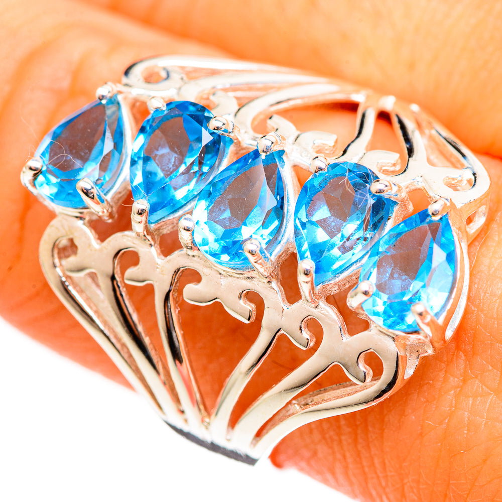 Blue Topaz Rings handcrafted by Ana Silver Co - RING111053