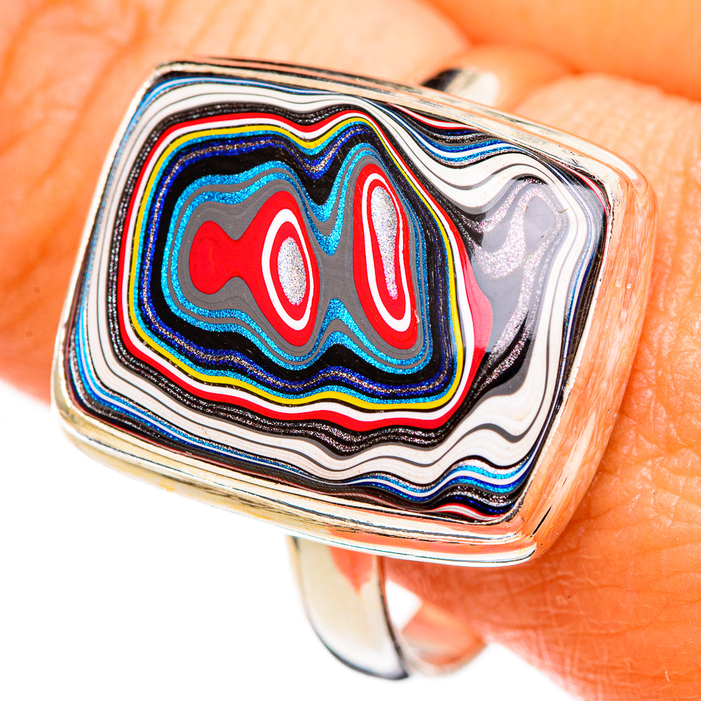 Fordite Rings handcrafted by Ana Silver Co - RING111075