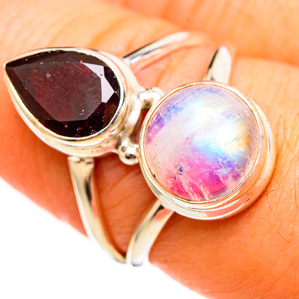 Pink Moonstone Rings handcrafted by Ana Silver Co - RING111103
