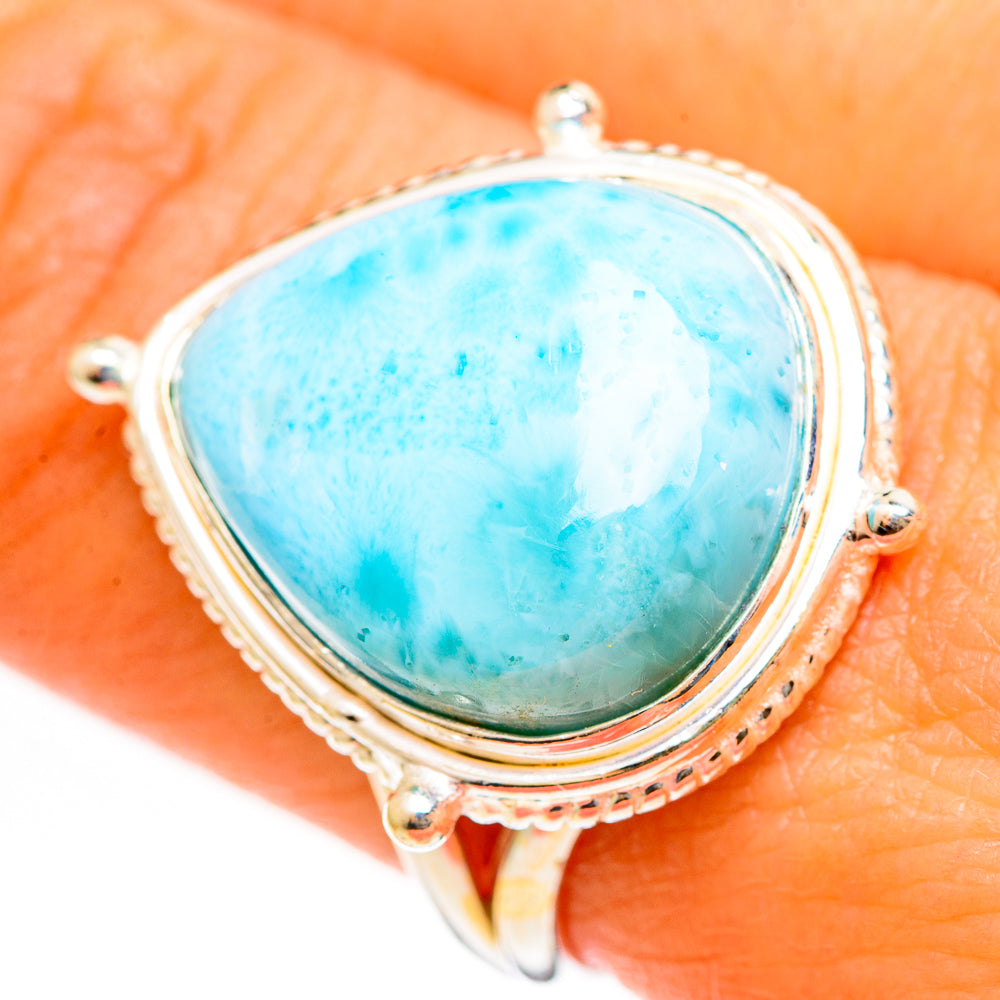 Larimar Rings handcrafted by Ana Silver Co - RING111107