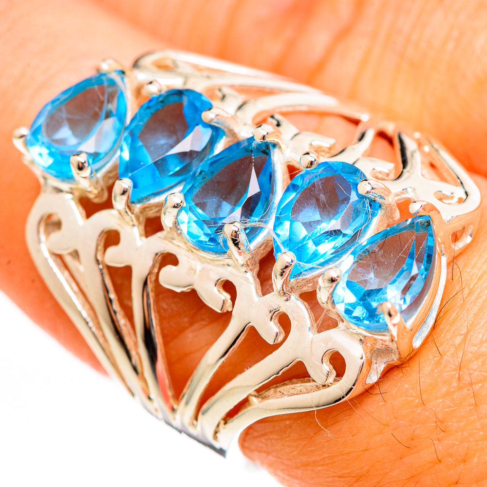 Blue Topaz Rings handcrafted by Ana Silver Co - RING111108