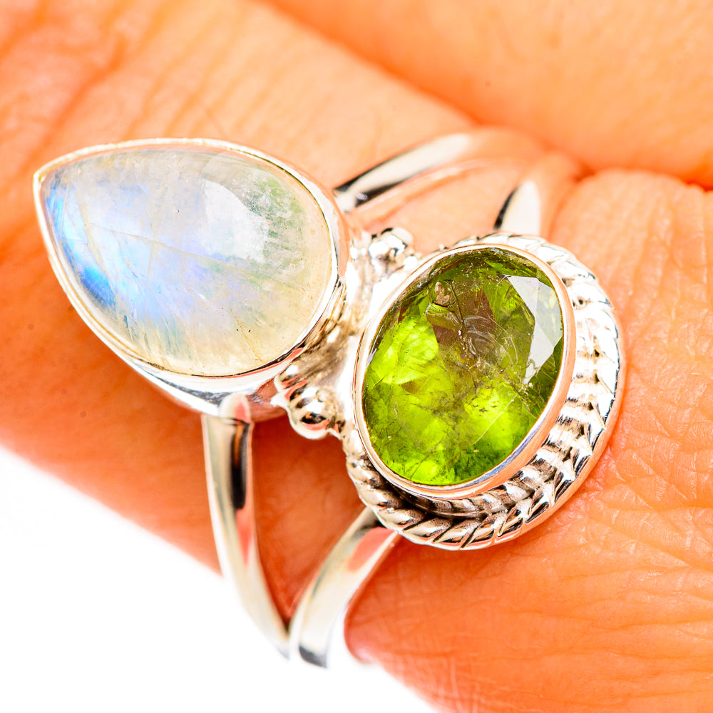 Green Moonstone Rings handcrafted by Ana Silver Co - RING111111