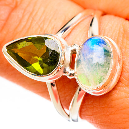 Green Moonstone Rings handcrafted by Ana Silver Co - RING111114