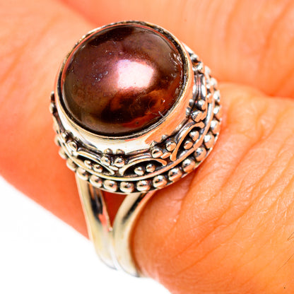 Titanium Pearl Rings handcrafted by Ana Silver Co - RING111116