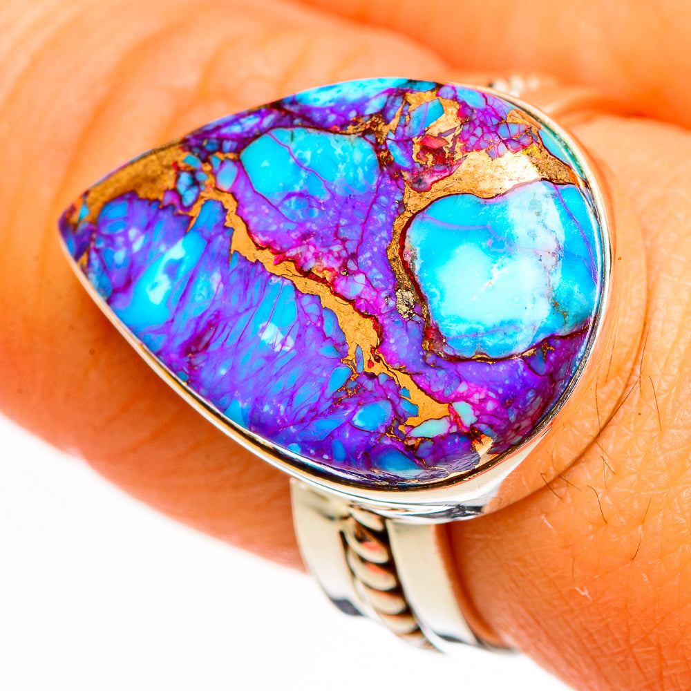 Purple Copper Turquoise Rings handcrafted by Ana Silver Co - RING111120