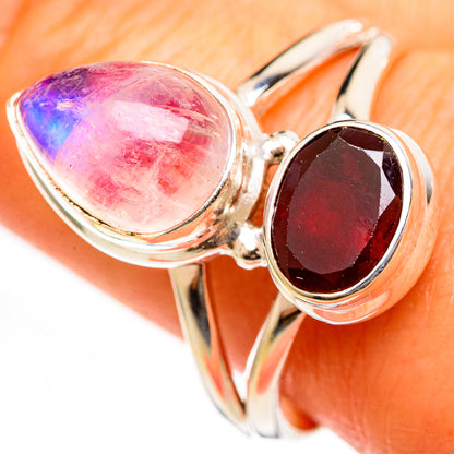 Pink Moonstone Rings handcrafted by Ana Silver Co - RING111131